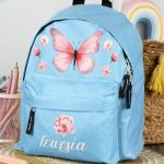 Σχολική Τσάντα Πλάτης Νηπιαγωγείου σε Γαλάζιο Χρώμα, Flowers