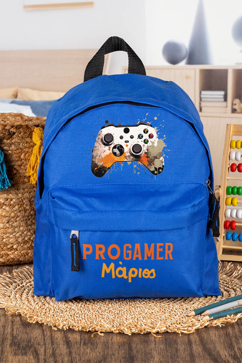 Σχολική Τσάντα Πλάτης Νηπιαγωγείου σε Μπλε Χρώμα, Gamer