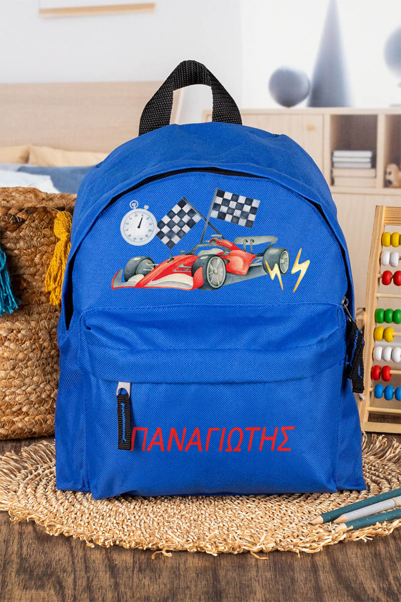 Σχολική Τσάντα Πλάτης Νηπιαγωγείου σε Μπλε Χρώμα, Racer