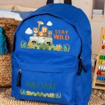 Σχολική Τσάντα Πλάτης Νηπιαγωγείου σε Μπλε Χρώμα, Safari