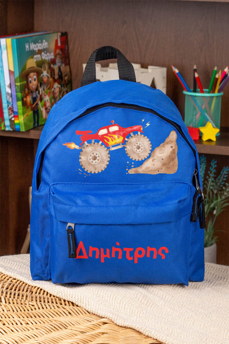 Σχολική Τσάντα Πλάτης Νηπιαγωγείου σε Μπλε Χρώμα, Truck