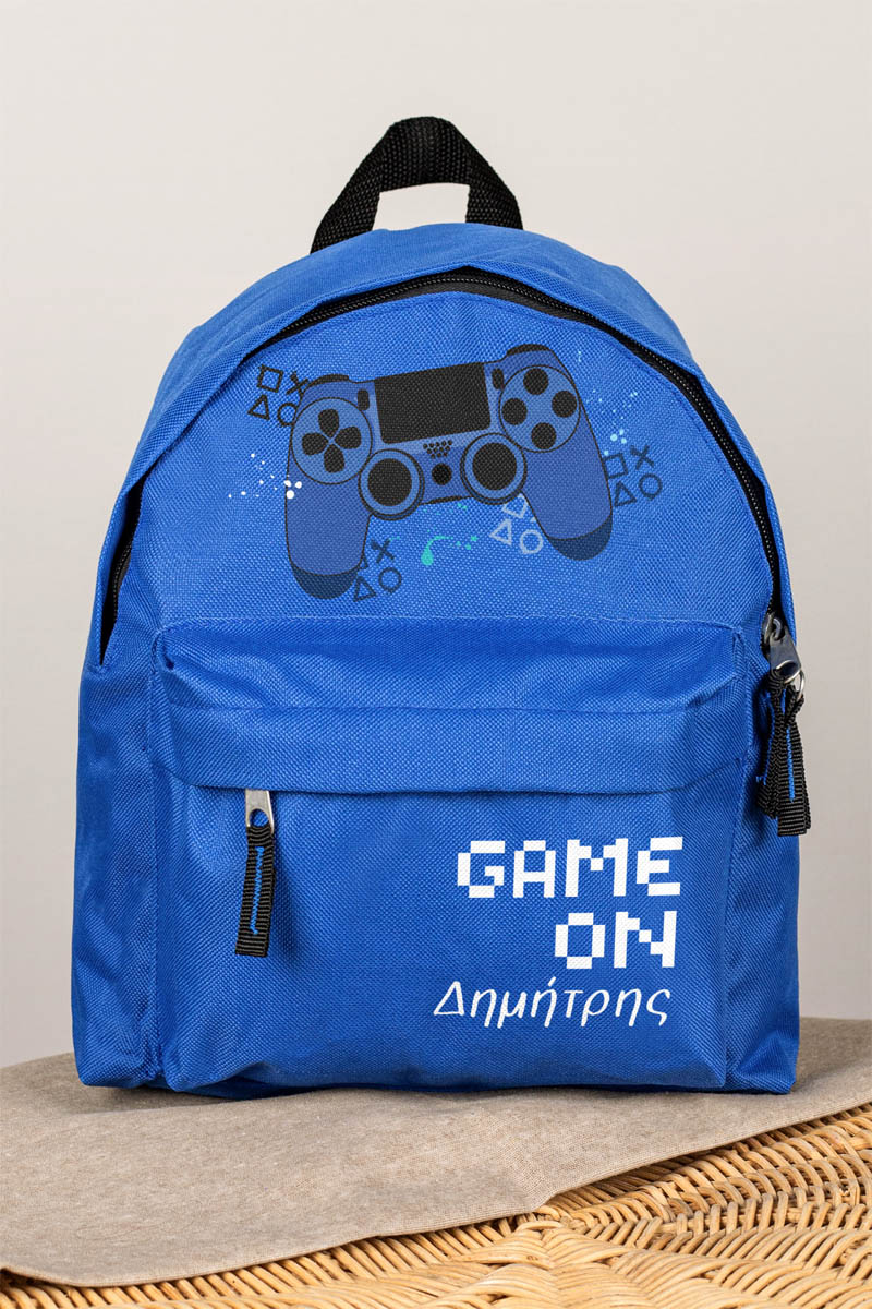 Σχολική Τσάντα Πλάτης Νηπιαγωγείου σε Μπλε Χρώμα, Game On
