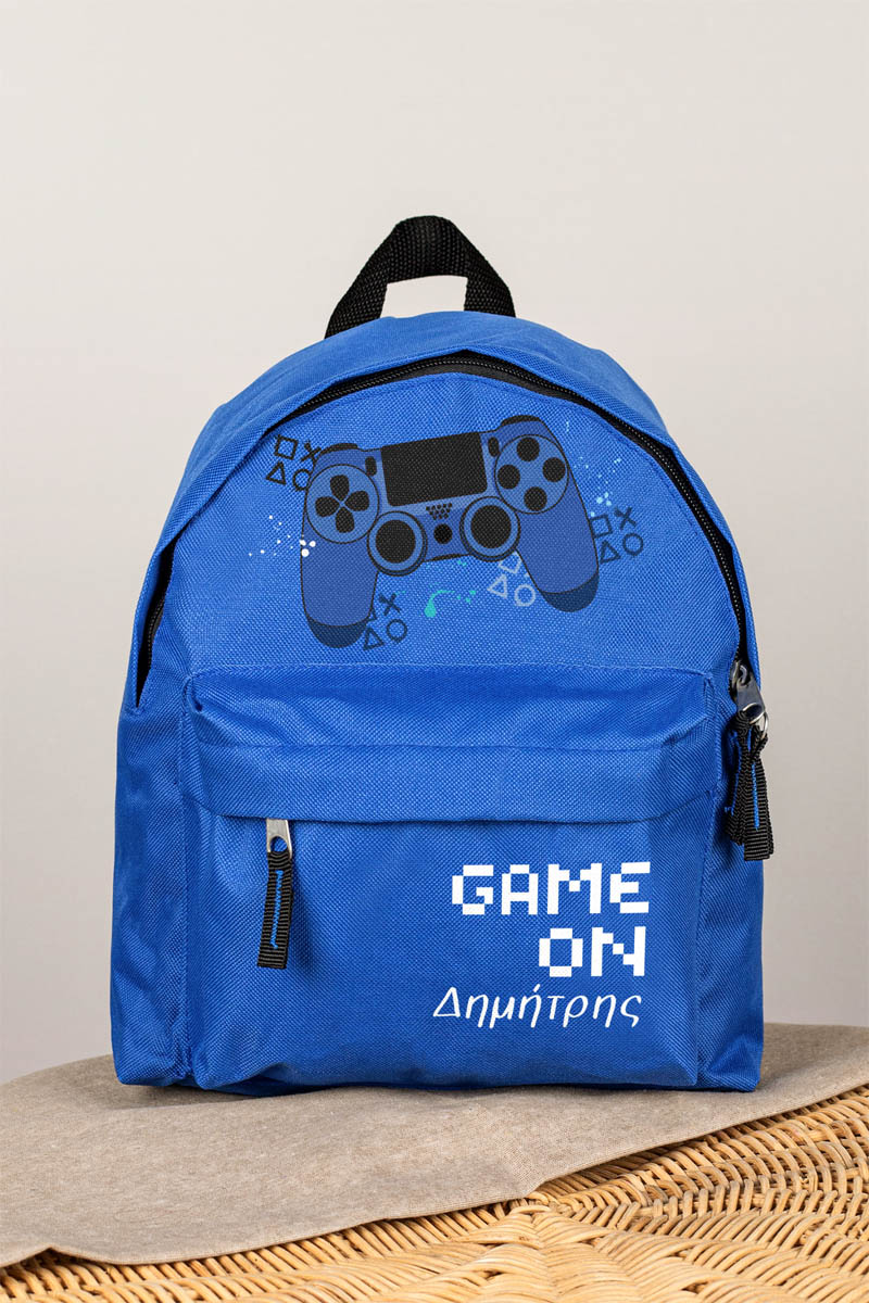 Σχολική Τσάντα Πλάτης Νηπιαγωγείου σε Μπλε Χρώμα, Game On