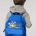 Σχολική Τσάντα Πλάτης Νηπιαγωγείου σε Μπλε Χρώμα, Safari