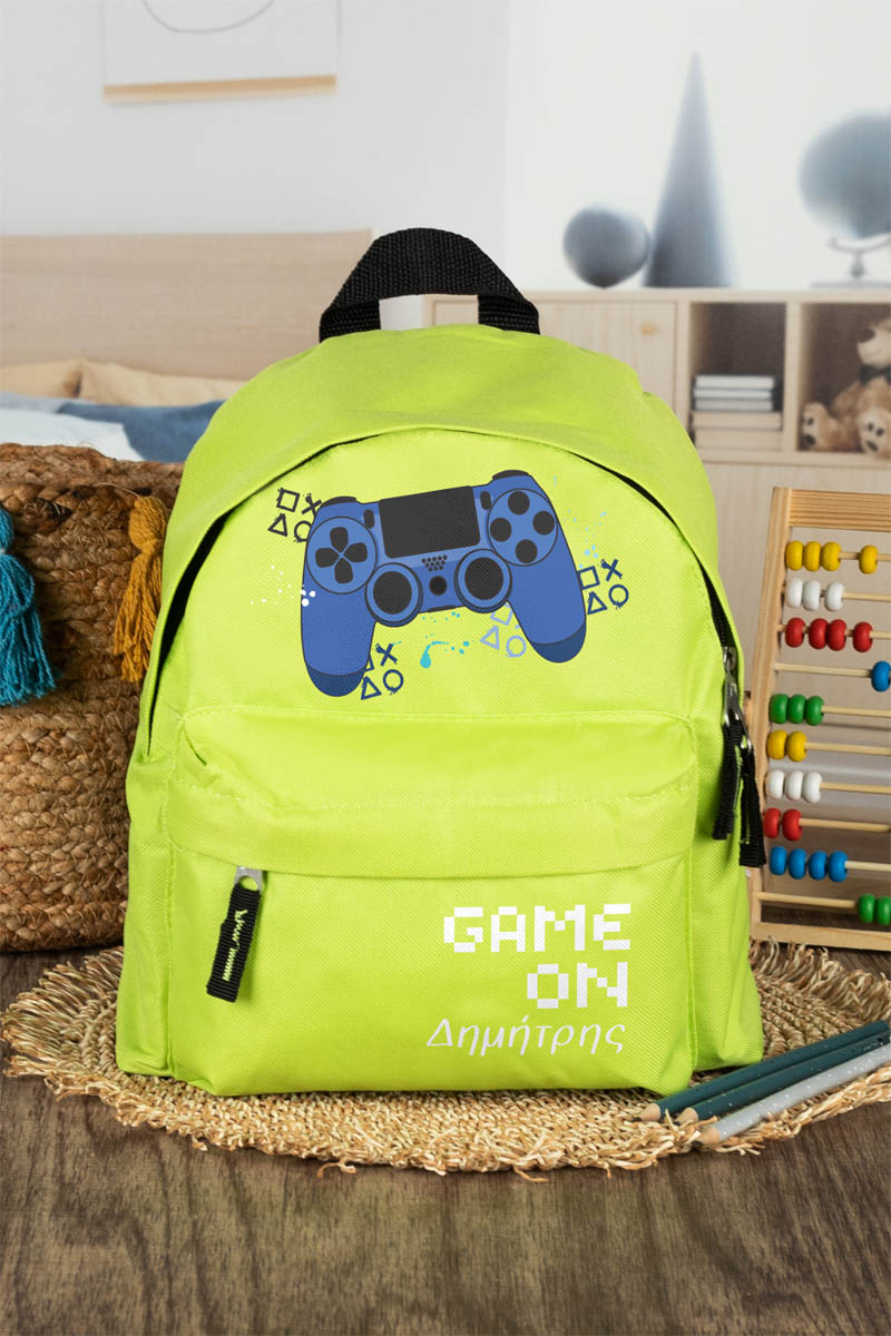 Σχολική Τσάντα Πλάτης Νηπιαγωγείου σε Λαχανί Χρώμα, Game On