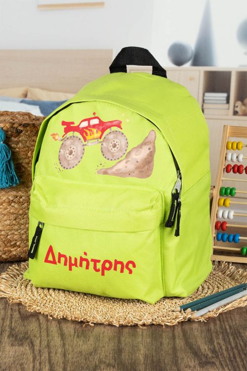 Σχολική Τσάντα Πλάτης Νηπιαγωγείου σε Λαχανί Χρώμα, Truck