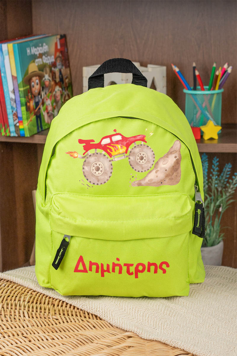 Σχολική Τσάντα Πλάτης Νηπιαγωγείου σε Λαχανί Χρώμα, Truck