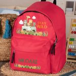 Σχολική Τσάντα Πλάτης Νηπιαγωγείου σε Κόκκινο Χρώμα, Safari