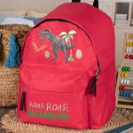 Σχολική Τσάντα Πλάτης Νηπιαγωγείου σε Κόκκινο Χρώμα, Dino