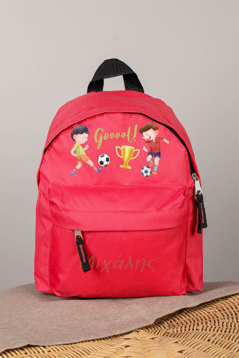 Σχολική Τσάντα Πλάτης Νηπιαγωγείου σε Κόκκινο Χρώμα, Goal