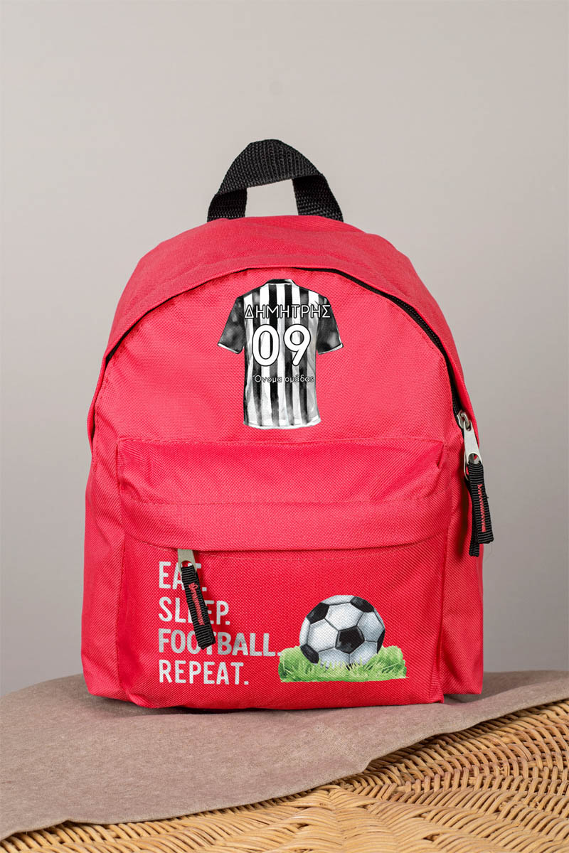 Σχολική Τσάντα Πλάτης Νηπιαγωγείου σε Κόκκινο Χρώμα, Black