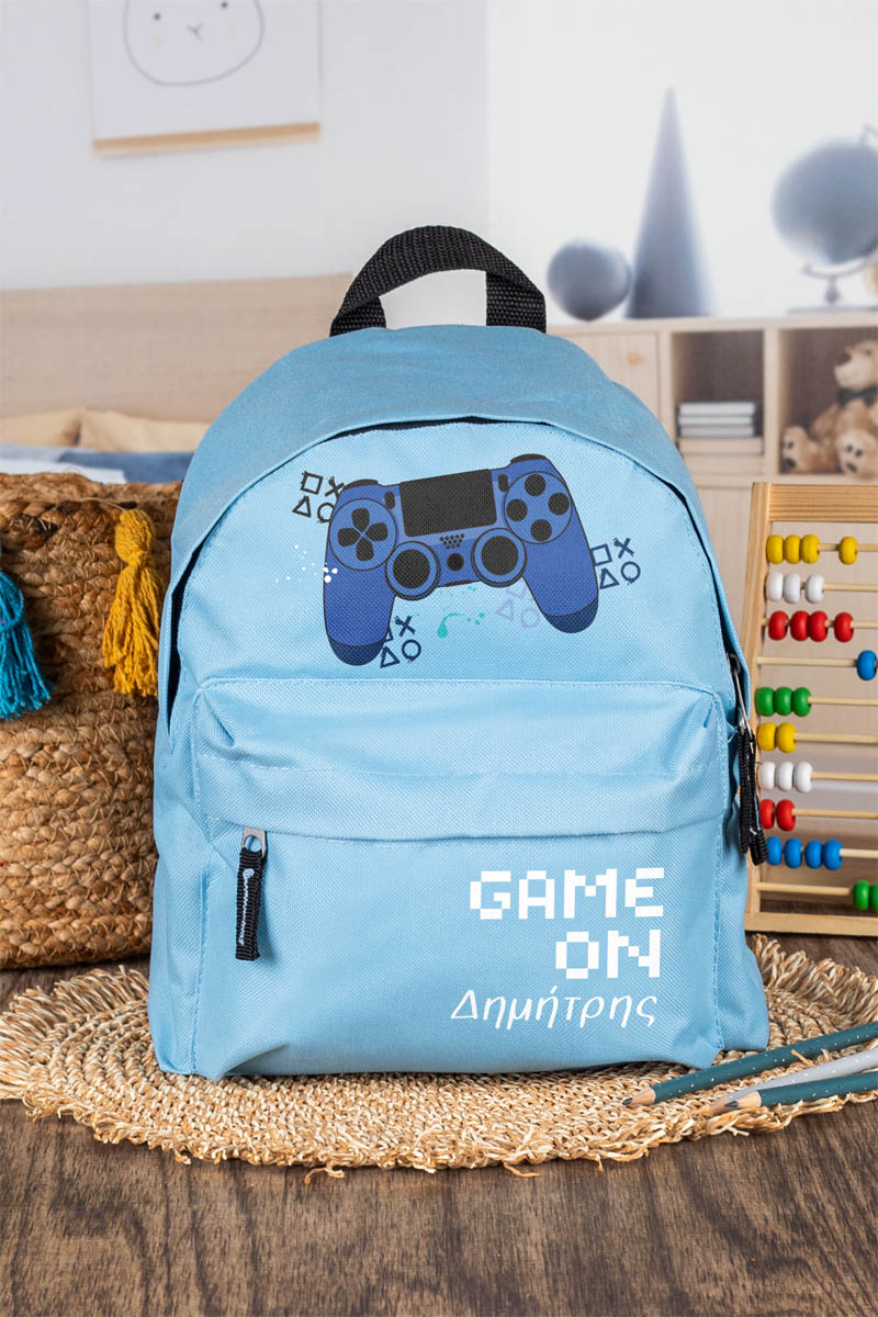 Σχολική Τσάντα Πλάτης Νηπιαγωγείου σε Γαλάζιο Χρώμα, GameOn