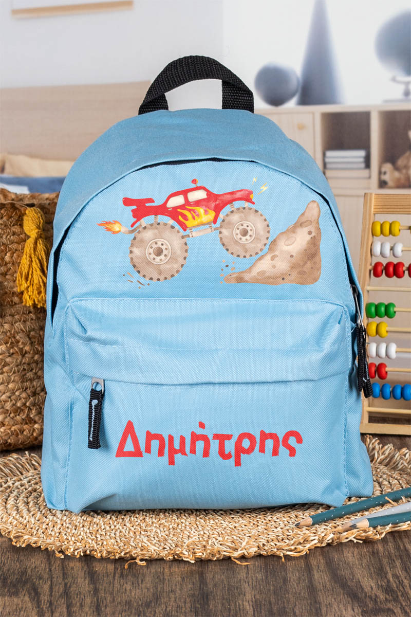 Σχολική Τσάντα Πλάτης Νηπιαγωγείου σε Γαλάζιο Χρώμα, Truck