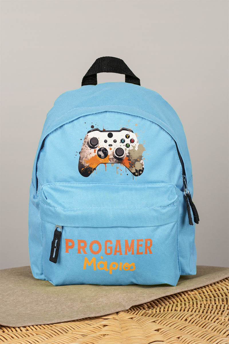 Σχολική Τσάντα Πλάτης Νηπιαγωγείου σε Γαλάζιο Χρώμα, Gamer