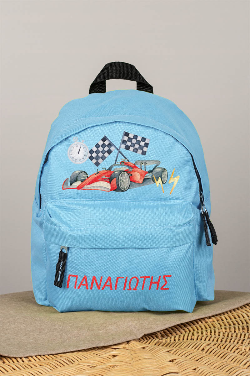 Σχολική Τσάντα Πλάτης Νηπιαγωγείου σε Γαλάζιο Χρώμα, Racer