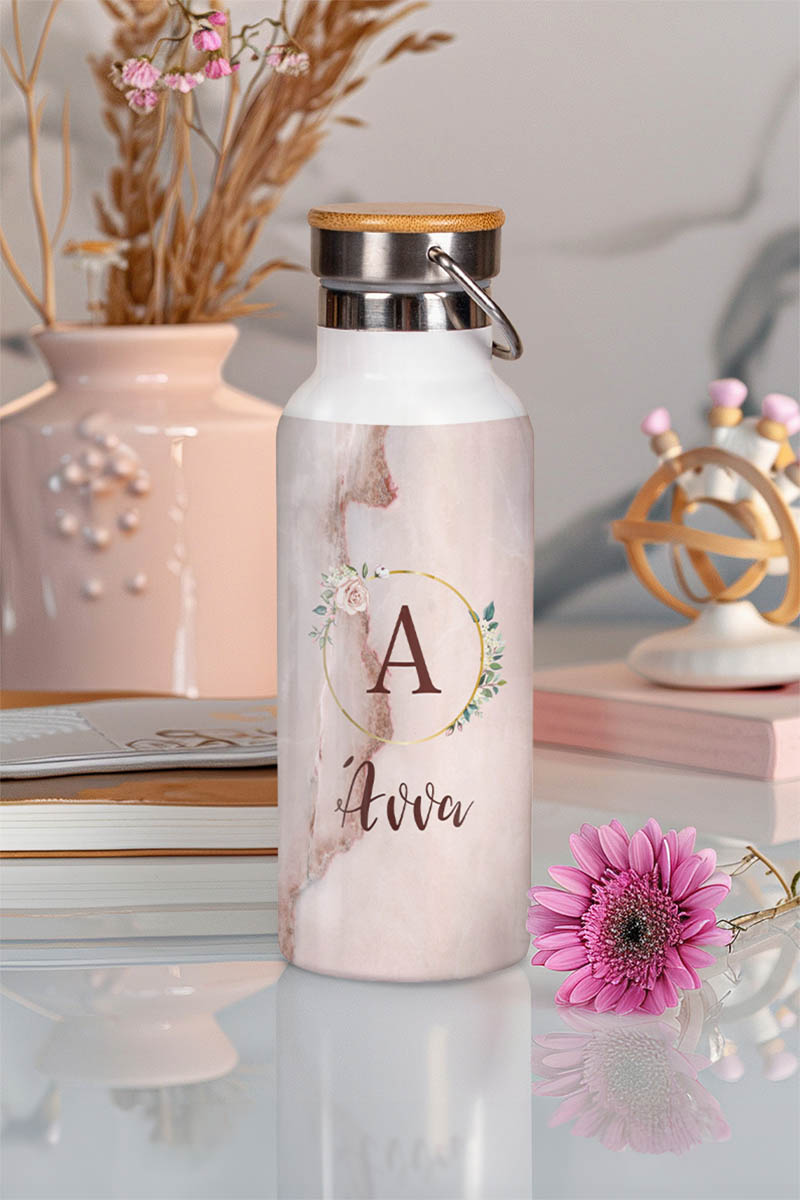 Μπουκάλι Θερμός, Ανοξείδωτo με Προσωποποίηση, Floral Circle