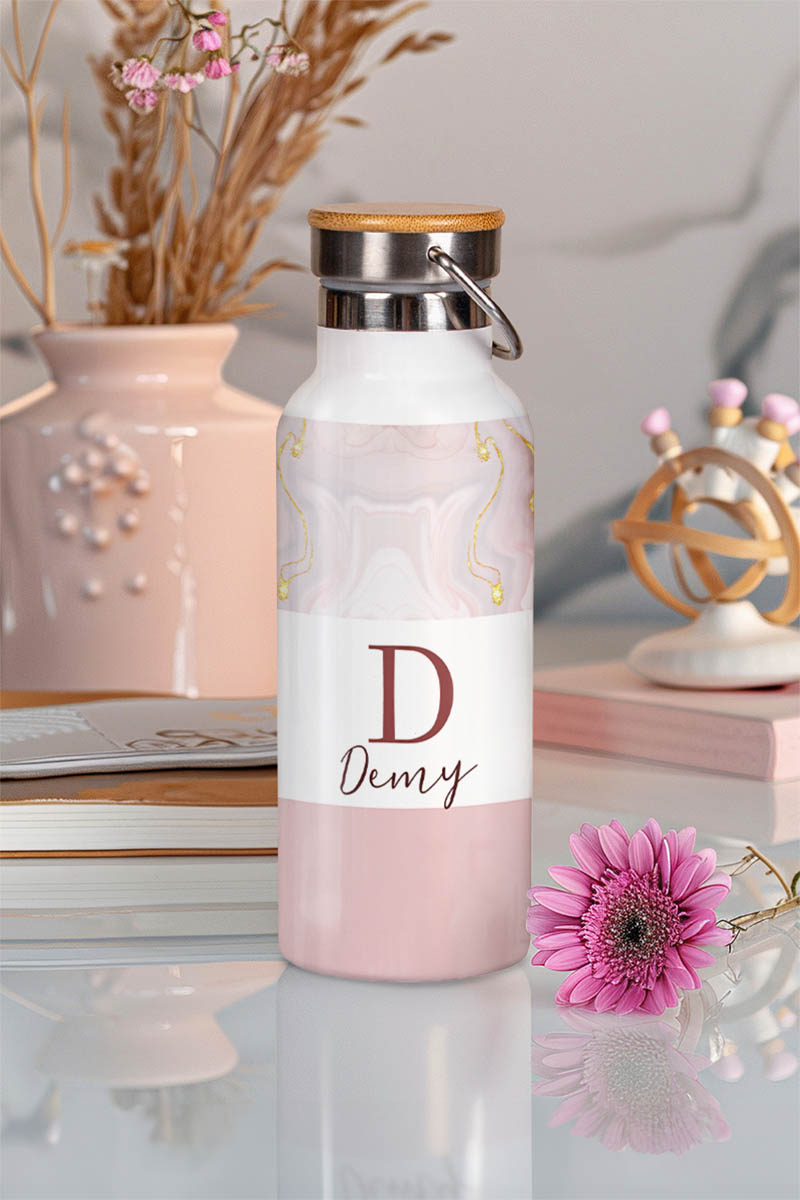 Μπουκάλι Θερμός, Ανοξείδωτo με Προσωποποίηση, Pink Form