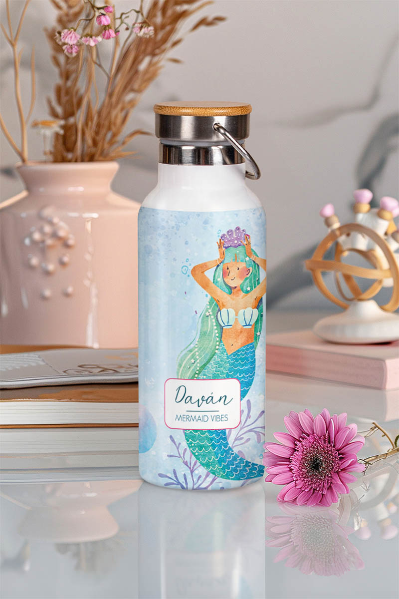 Μπουκάλι Θερμός, Ανοξείδωτo με Προσωποποίηση, Mermaid Vibe