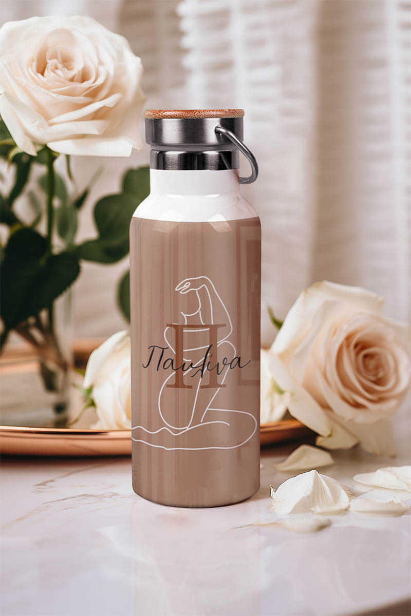 Μπουκάλι Θερμός, Ανοξείδωτo με Προσωποποίηση, Line Girl