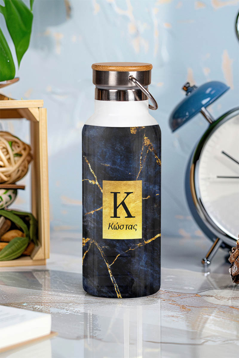 Μπουκάλι Θερμός, Ανοξείδωτo με Προσωποποίηση, Superb Marble