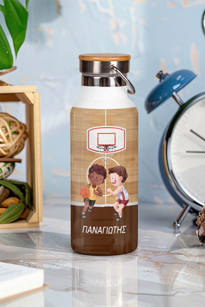 Μπουκάλι Θερμός, Ανοξείδωτo με Προσωποποίηση, Basketball