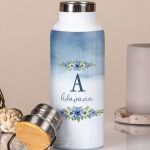 Μπουκάλι Θερμός, Ανοξείδωτo με Προσωποποίηση, Blossom Blue