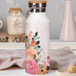 Μπουκάλι Θερμός, Ανοξείδωτo με Προσωποποίηση, Girly Flowers