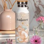 Μπουκάλι Θερμός, Ανοξείδωτo με Προσωποποίηση, Happy Cat