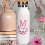 Μπουκάλι Θερμός, Ανοξείδωτo με Προσωποποίηση, Purple Rose