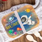 Παιδικό Δοχείο Φαγητού με το Όνομα του Παιδιού, Space Travel