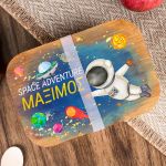 Παιδικό Δοχείο Φαγητού με το Όνομα του Παιδιού, Space Travel