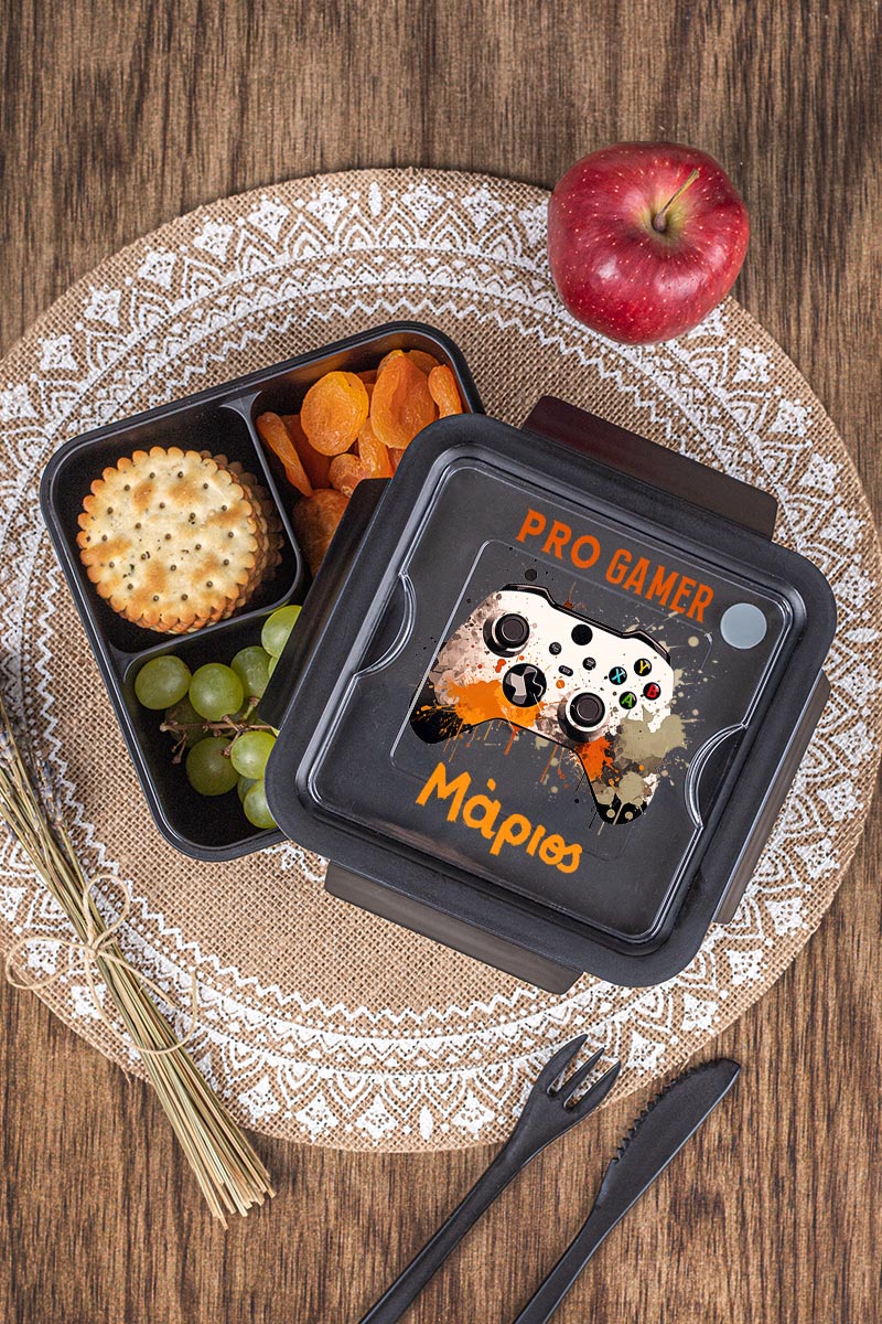 Δοχείο Φαγητού με Χώρισμα & το Όνομα του Παιδιού, Pro Gamer