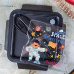 Δοχείο Φαγητού με Χώρισμα & το Όνομα του Παιδιού, Space Flag