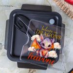 Δοχείο Φαγητού με Χώρισμα & το Όνομα του Παιδιού, Dragon Sky