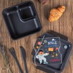 Δοχείο Φαγητού με Χώρισμα & το Όνομα του Παιδιού, Space Flag