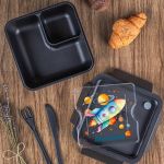 Δοχείο Φαγητού με Χώρισμα & το Όνομα του Παιδιού, Rocket Star