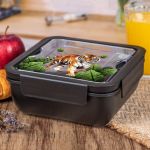 Δοχείο Φαγητού με Χώρισμα & το Όνομα του Παιδιού, Tiger Roar