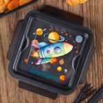 Δοχείο Φαγητού με Χώρισμα & το Όνομα του Παιδιού, Rocket Star