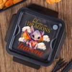 Δοχείο Φαγητού με Χώρισμα & το Όνομα του Παιδιού, Dragon Sky