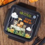 Δοχείο Φαγητού με Χώρισμα & το Όνομα του Παιδιού, Stay Wild