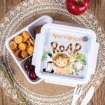 Δοχείο Φαγητού με Χώρισμα & το Όνομα του Παιδιού, Jungle Roar