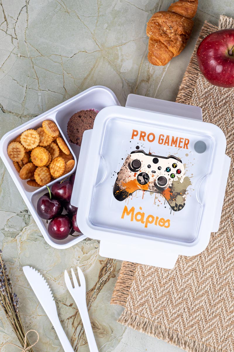 Δοχείο Φαγητού με Χώρισμα & το Όνομα του Παιδιού, Pro Gamer