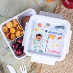 Δοχείο Φαγητού με Χώρισμα & το Όνομα του Παιδιού, Space Flag