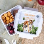 Δοχείο Φαγητού με Χώρισμα & το Όνομα του Παιδιού, Tiger Roar