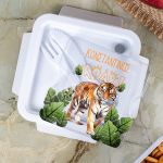 Δοχείο Φαγητού με Χώρισμα & το Όνομα του Παιδιού, Tiger Roar