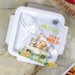 Δοχείο Φαγητού με Χώρισμα & το Όνομα του Παιδιού, Stay Wild