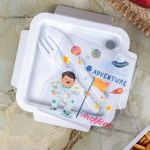 Δοχείο Φαγητού με Χώρισμα & το Όνομα του Παιδιού, Space Flag