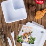 Δοχείο Φαγητού με Χώρισμα & το Όνομα του Παιδιού, Tiger Roar