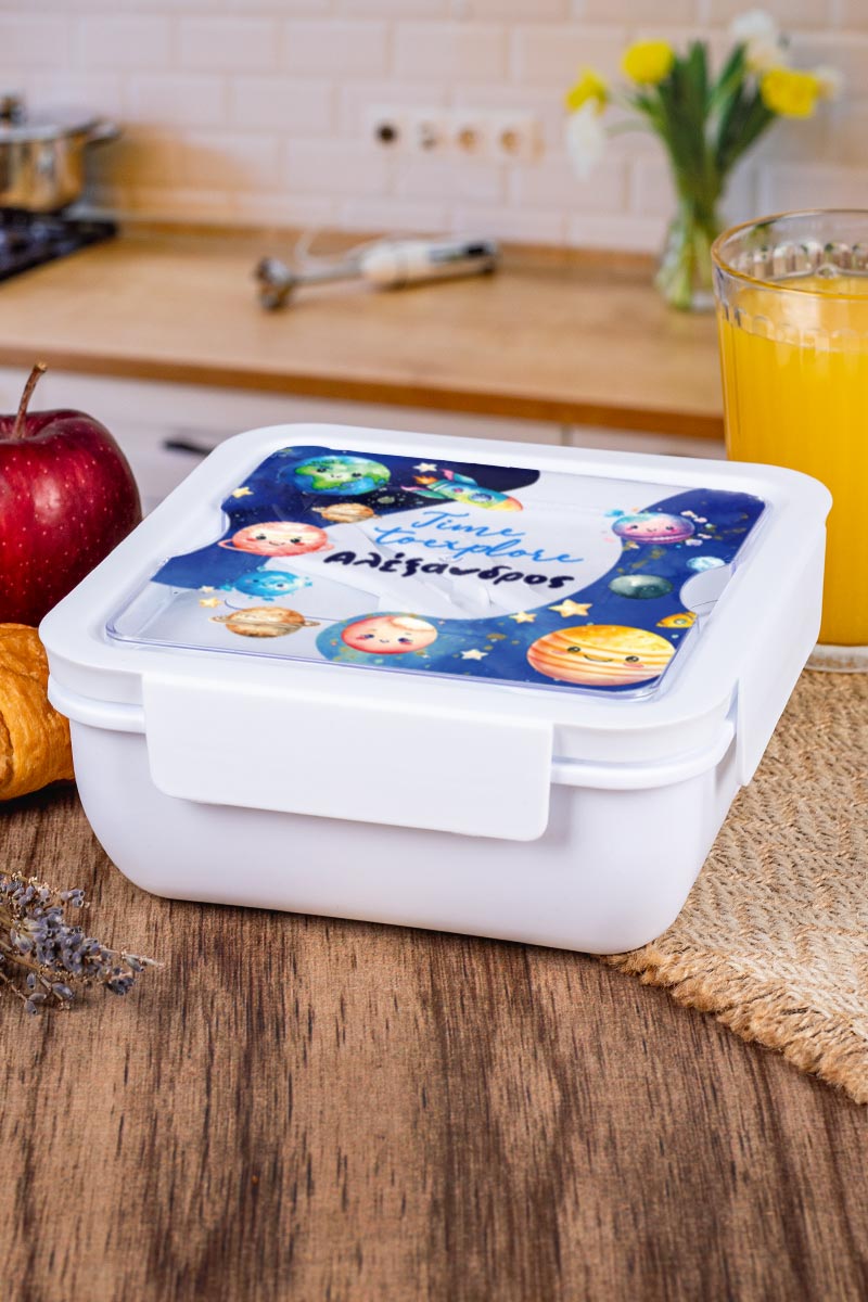 Δοχείο Φαγητού με Χώρισμα & το Όνομα του Παιδιού, Explore Time