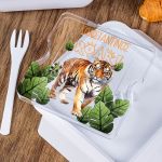 Δοχείο Φαγητού με Χώρισμα & το Όνομα του Παιδιού, Tiger Roar